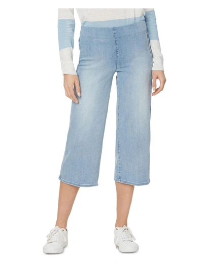 Nydj Womens Denim Wide Leg Capri Jeans In Blue