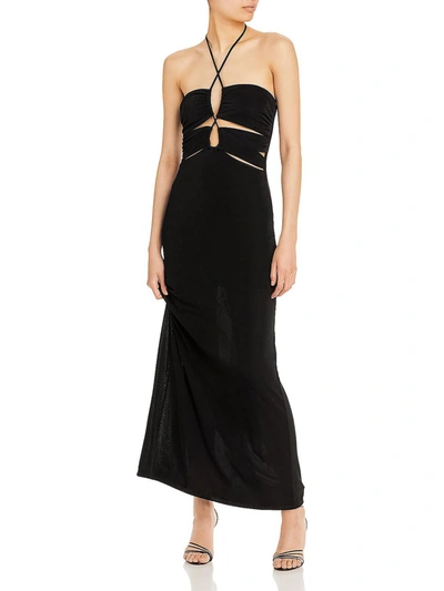 Fore Womens Cut-out Maxi Halter Dress In Black