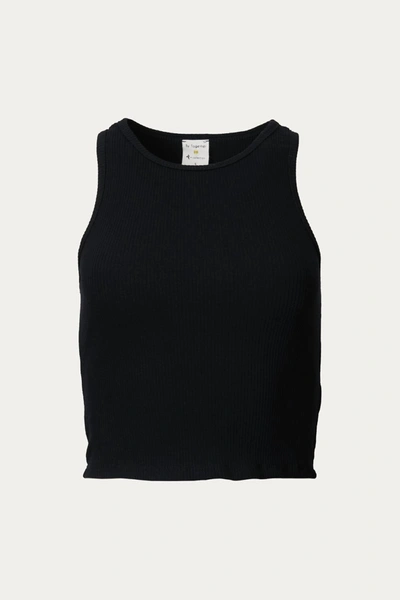 By Together Cropped Ribbed Stretch-cotton Top In Black
