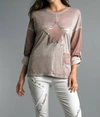 Tempo Paris Suede Star Tunic Top In Mauve In Multi