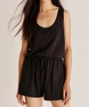 Z SUPPLY DEMI SLUB ROMPER IN BLACK