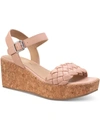 SUN + STONE ALLVINA WOMENS FAUX LEATHER ADJUSTABLE WEDGE SANDALS