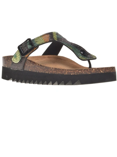 Wild Pair Barnett Womens Casual Footbed Thong Sandals In Multi