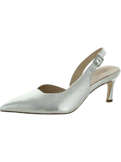 Naturalizer Felicia Womens Leather Slingback Pumps In Silver