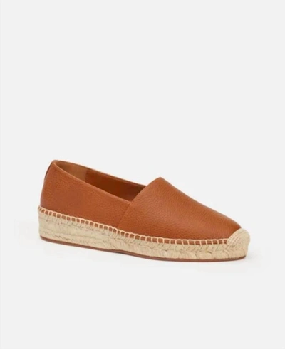 Lafayette 148 Grained Calfskin Leather Slipon Espadrillecopper In Multi