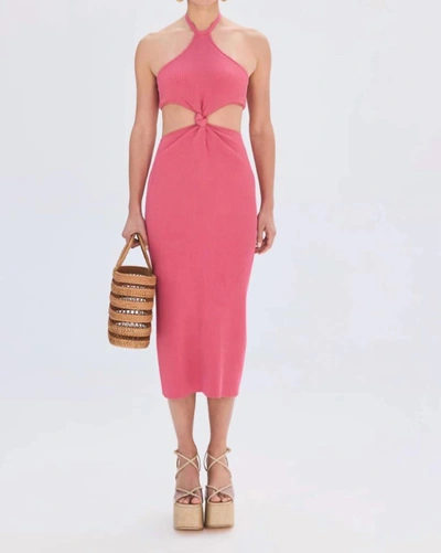 Cult Gaia Cameron Knit Cut-out Midi Dress In Pink
