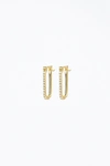 F+h Studios Dylan Gemstone Link Earrings In Gold/clear In Multi