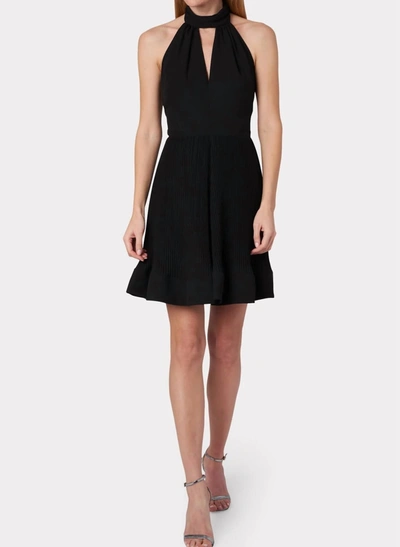 Milly Libby Pleated Miini Dress In Black