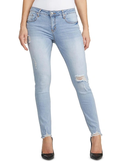 Numero Womens Denim Cropped Skinny Jeans In Blue