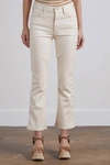 MOTHER FAUX LEATHER THE INSIDER ANKLE JEAN IN WAX ON, WAX OFF EGRET