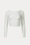 BY TOGETHER RIBBED OPEN-BACK STRETCH-MODAL TOP IN OFF-WHITE