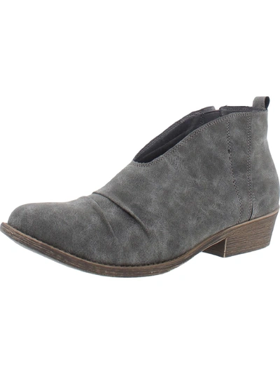 Very G Juliana Womens Faux Suede Casual Ankle Boots In Grey