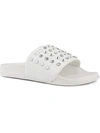Juicy Couture Slone Womens Studded Open Toe Slide Sandals In White
