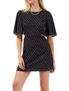 FRENCH CONNECTION WOMENS CUTOUT MINI FIT & FLARE DRESS