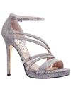 NINA FREYJA WOMENS GLITTER RHINESTONE DRESS SANDALS