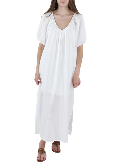 Tart Womens Gauze Scoop Neck Maxi Dress In White