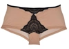 Cosabella Elise Lowrider Hotpants In Black / Nude In Multi