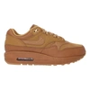 Nike Air Max 1 Suede And Croc Effect-trimmed Leather Sneakers In Brown