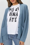 6397 Ribbed Kurt Cardigan In Blue In Blue