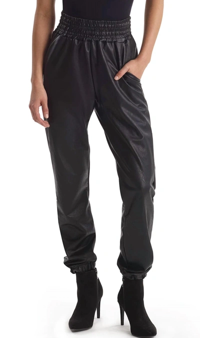 Commando Faux Leather Jogger With Elastic Waist & Hem In Black