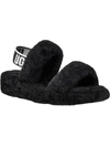 Ugg Oh Yeah Sheepskin Slingback Slippers In Black