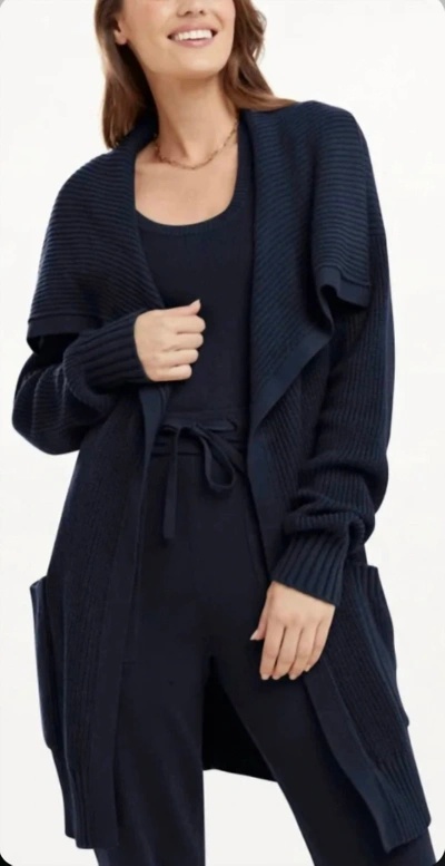 Splendid Talia Long Sleeve Cardigan In Navy In Blue