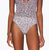 Afrm Rianne Cutout Stretch-mesh Halterneck Bodysuit In Summer Multi Ditsy