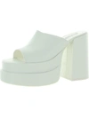 Steve Madden Botanical Womens Faux Leather Studded Platform Sandals In White