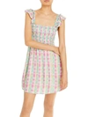 FRENCH CONNECTION WOMENS RUFFLE SMOCKED SUNDRESS