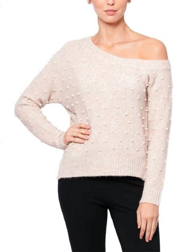 Love Token Adalynn One Shoulder Sweater In Blush In Pink