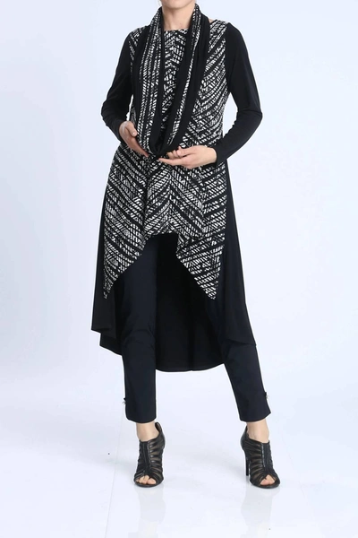 Ic Collection High And Low Muffler Long Tunic In Black