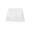 Pj Harlow Mikel Satin Boxer Short With Draw String In Pearl In Beige
