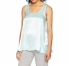 PJ HARLOW LAURA SATIN RACERBACK TANK IN AQUA