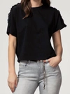 MILLY JESSICA JERSEY T-SHIRT IN BLACK