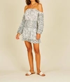 Vintage Havana Off The Shoulder Mixed Dress In Animal Print In Multi