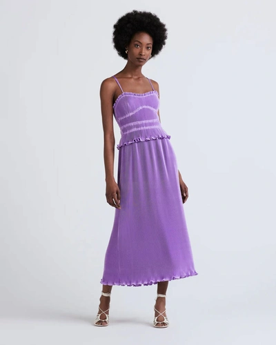 Derek Lam 10 Crosby Brisha Pleated Cami Midi Dress In Purple