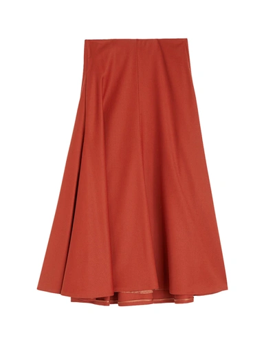 Rochas Rounded Midi Skirt In Orange