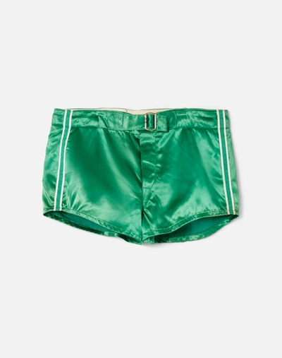 Marketplace 60s Satin Athletic Shorts In Green