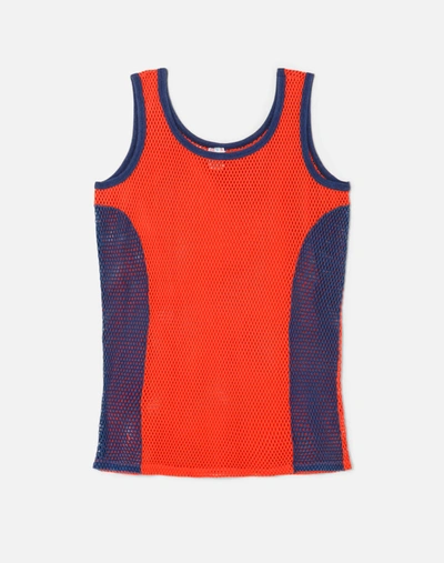 Marketplace 70s Two Tone Mesh Tank In Red
