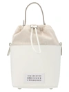 Maison Margiela Chalk Leather And Canvas Mini 5ac Bucket Bag