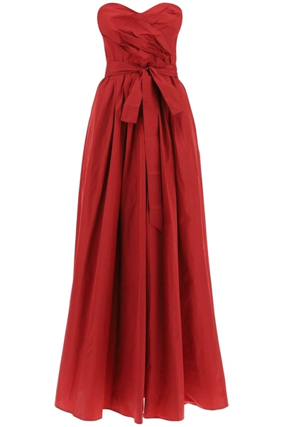 Max Mara 'anzio' Taffeta Long Dress In Red