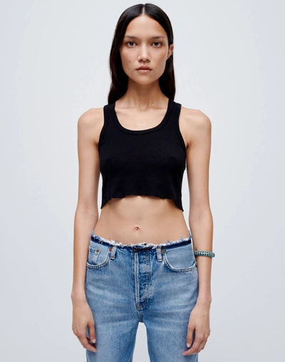 Hanes Cropped 60s Tank In Black