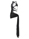 Mugler Draped Cut Out Dress Female Black