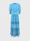 Rixo London Womens Agyness Back Tied Maxi Dress In Havana Floral Blue