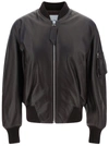 Attico The  Lamb Leather Bomber Jacket With Oversized Silhouette And Utility Pockets