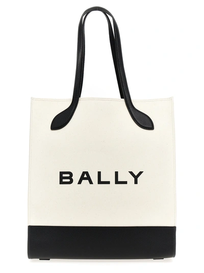 BALLY BAR KEEP ON TOTE BAG WHITE/BLACK