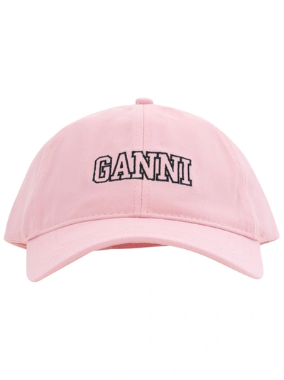 Ganni Baseball Hat In Pink