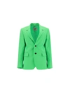 Msgm Single Breasted Blazer Tropical Green