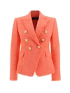 Balmain Stylish Double-breasted Wool Jacket For Women In Pink