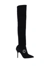 Manolo Blahnik 105mm Plininanuthi Suede High Boots